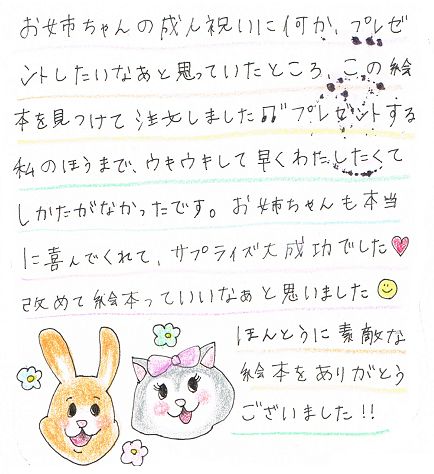お姉ちゃんの成人祝いに